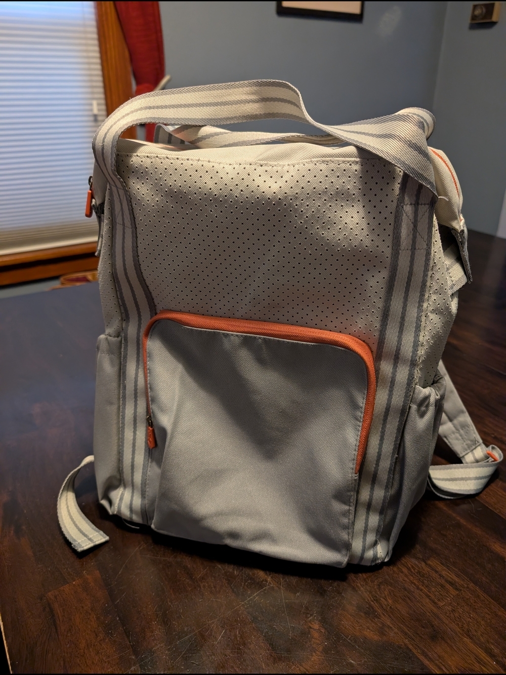 Thirty-One Gray and Orange Backpack Shoulder Bag